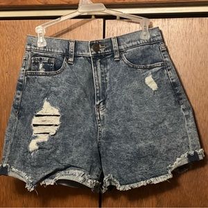 SO boyfriend MIDI High Rise Denim Shorts